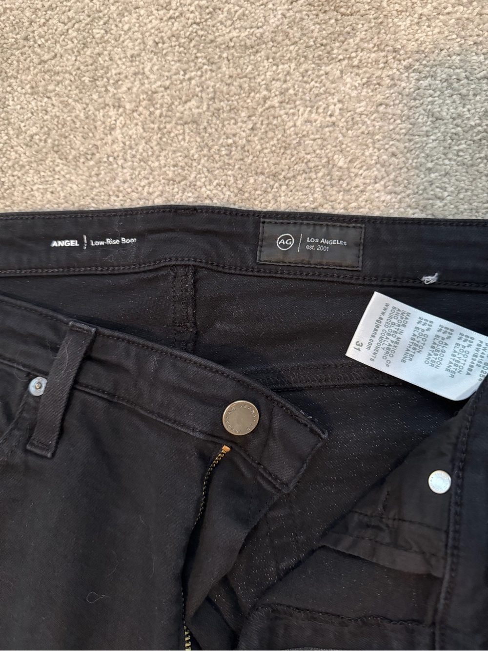 Ag Adriano Goldschmied Angel Low-Rise Bootcut Jeans in Black